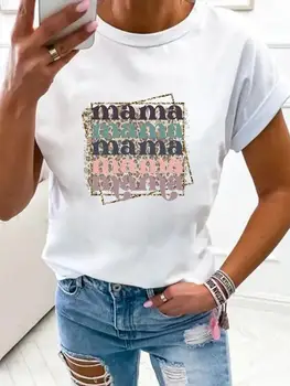 Moterų Mados Mama Mama Drabužius Spausdinti Marškinėliai Drabužių Raidė 90-ųjų Tendencija Mielas Vasaros Pagrindinio Viršų trumpomis Rankovėmis Tee Grafinis T-shirts