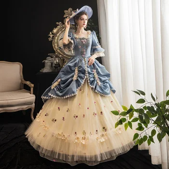 Moterų Senovinių Rūmų Lolita Dress Saldus Princesė Aikštėje Nėrinių Apykaklę Bowknot Aukšto Juosmens Ilgai Viktorijos Gotika Suknelė Mergina