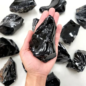 Natūralus Juodas Obsidianas Grubus Kristalinis Kvarcas Originalus Rūdos Energetikos Remontas Perlas