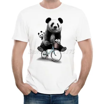 Nauja siunta 2019 Vyrų Vasaros Mielas Jojimo Panda Atspausdinta Marškinėliai Kietas Viršūnes Aukštos Kokybės Atsitiktinis Trumpas Rankovėmis Tee