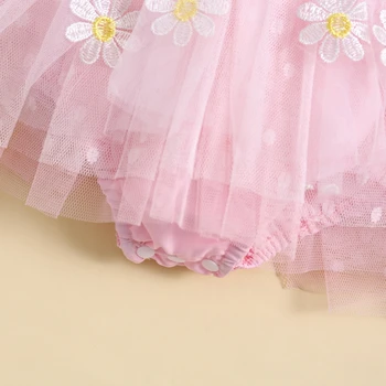 Naujagimio Mergaitė Princesė Romper Suknelė Akių Siuvinėjimo Elegantiškas Tutu Skirted Jumpsuits Gimtadienio Komplektai
