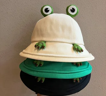 Naujas dizaineris moterų atsitiktinis medvilnės kibiro kepurę Saulės skrybėlės Tendencija Japonų žvejys bžūp Mielas Varlė Hip-hop skrybėlės
