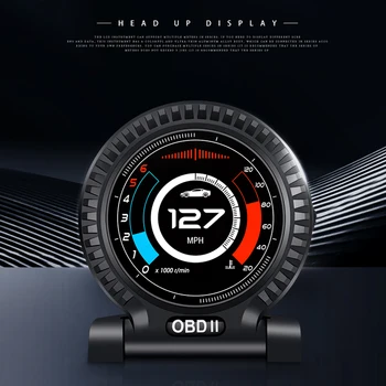 Naujas OBD2 prietaisų Skydelio Head Up Display LCD Automobilių Stebėti Kompiuterio Greitis Rida RPM Turbo Boost Signalizacijos Sistemos HUD Dovanų Stilingą