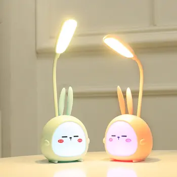 Nešiojamų LED Stalo Lempa, Sulankstomas Šviesos Mielas Animacinių filmų Stalo Lempos USB Įkrauti LED Skaitymo Šviesos Akių Apsaugos Spalvinga Naktį šviesos