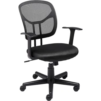 Pagrindai, Akies Vidurio Nugaros Reguliuojamas Aukštis 360 Laipsnių Pasukama Biuro Stalo Kėdės su Porankiais, Juoda Žaidimų Kėdės, Kompiuterio Kėdė