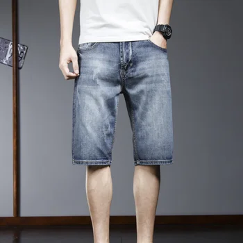 Penkių taškų jeans vyriški 2023 vasaros naują atsitiktinis kelnės vyrams korėjos versija tendencija vyrų atsitiktinis džinsai, vyriški šortai