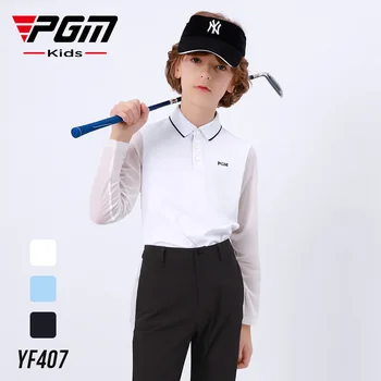 PGM vaikų golfo apsauga nuo saulės, drabužiai berniukų dugno marškinėliai topai ilgomis rankovėmis marškinėliai pavasarį ir vasarą paaugliams