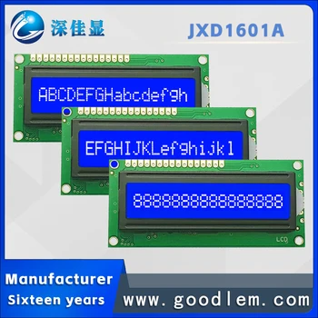 Pramoninės klasės 16X1 eilės Charakterio tipas lcd ekrano JXD1601A STN Mėlyna Neigiamas grotelės ekrano modulis Su apšvietimu