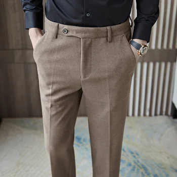 Prekės ženklo Drabužių Vyrų Verslo Kelnes Britų Stiliaus Slim Fit Classic Oficialų Suknelė Vyrams Vestuves Kelnės 29-38
