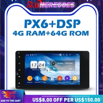 PX6 DSP IPS Android 10.0 64G 4G RAM 6Core Automobilio DVD Grotuvas GPS žemėlapis RDS Radijo wifi 5.0 