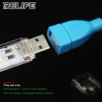 RELIFE LR-805 USB Mini LED Lempos 360° Sukimosi Lengva Atlikti Mini USB Šviesos Mobiliųjų Telefonų Remontas, Apšvietimo Šviesos
