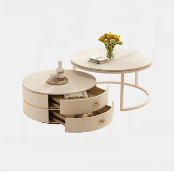 Roko valdybos kavos staliukas, grietinėlė stiliaus kambarį, smulkūs namų apyvokos, modernus ir minimalistinis marmuro TV kabinetas