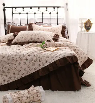 Romantiška prancūzų gėlių patalynės komplektas,amerikos šalyje, pilnas gėlių karalienė, karalius medvilnės namų tekstilės lovatiesė pagalvės užvalkalą antklodė padengti