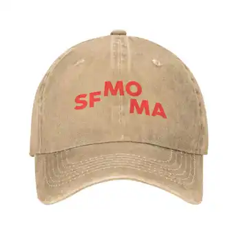 San Francisko Šiuolaikinio Meno Muziejus Aukščiausios Kokybės Logotipas Džinsinio audinio dangtelis Beisbolo kepurė Megzta kepurė