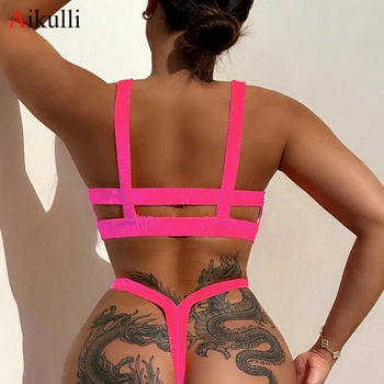 Sexy Diržas Bikini Rinkiniai Swimsuit Moterys Push Up Maudymosi Kostiumėliai 2023 Kietas Bikini Vasaros Paplūdimio Drabužiai Brazilijos Bikini Maudymosi Kostiumai Skalbykla