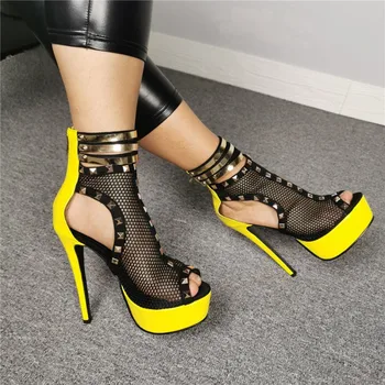 SHOFOO batai,Gražus, madingas ponios sandalai, akių,apie 14.5 cm aukšto obcasie sandalai, moterų sandalai. DYDIS:34-45