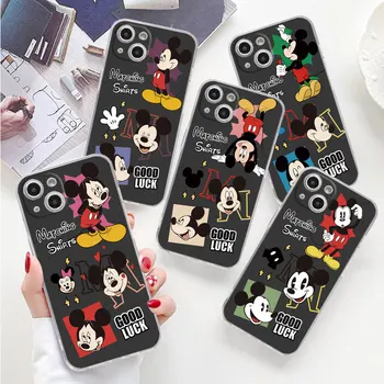 Skaidrus Telefono dėklas skirtas iPhone 15 14 13 Pro Max 13 12 Mini 11 ProMax XR XS X 8 7 6 6S Plius Padengti Sėkmės Anime Mielas Mickeys