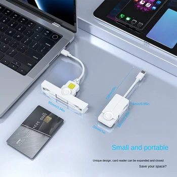 Smart Card Reader, USB ATM Smart Card Reader Universalus SIM Kortelių Skaitytuvas, USB-CCID ISO Jungtis, Skirta 