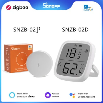 SONOFF SNZB-02D/SNZB-02P Zigbee Smart Temperatūros ir Drėgmės Jutiklis Su Ekranu Už EWeLink Alexa 