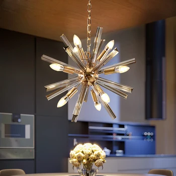 Sputnik šviestuvai Šiuolaikinės Kristalų dūmo stiklo lempa už Baro Virtuvė Sala šviesos Loft Namų Dekoracijas kambarį kavos staliukas