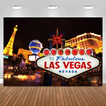 Sveiki atvykę į Las Vegas Fotografijos Fonas Miesto Billboard Reklama Kazino, Naktinis Peizažas Šalis Dekoro Nuotraukų Fone Vyras, Moteris