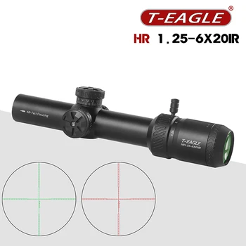 T-EAGLE HR 1.25-6X20IR Kompaktiškas Greitai, Kuriomis Riflescope Optinės Akyse Raudonos, Žalios Illumited Airsoft Akyse oriniams Sritis Medžioklė