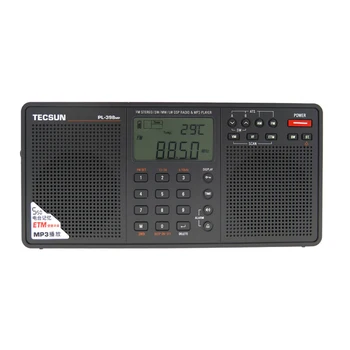 Tecsun PL-398MP Kišeninis Nešiojamas Radijo Full-band digital tuning FM/MW/SBB/PLL Stereo garsas su dviem garsiakalbiais