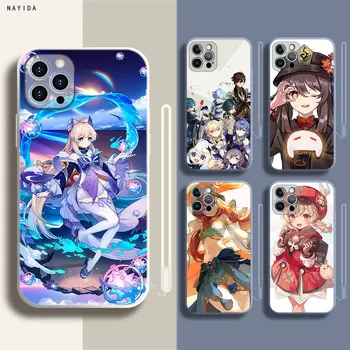 Telefono dėklas Skirtas Iphone 15 14 13 11 12 Mini Pro Max TPU Maišelį Minkšto Silikono Naujas Padengti Genshin Poveikio Anime