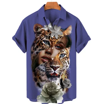 Tigro Kova su Gyvūnų Žvėris Aštri Tigras Spausdinti 3D Marškinėliai Vyrams trumpomis Rankovėmis Viršūnes Negabaritinių Tees Marškinėliai Vyrams Dizainerių Drabužiai