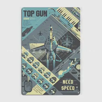Top Gun Filmą Metalo Ženklas, Klubas, Klubas, Baras Retro Sienų Dekoras Alavo Pasirašyti Plakatas