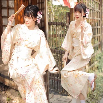 Tradicinis Kimonos Moterų Yukata Haori Ilgas Chalatas Derliaus Etape Fotografija, Cosplay Kostiumai, Elegantiškas Vakare Šalis Suknelė