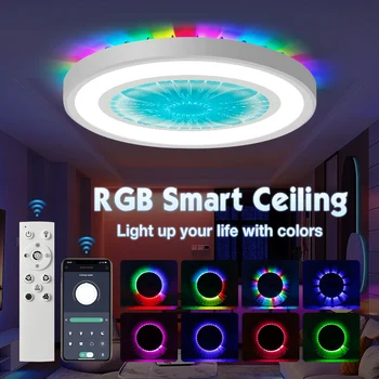 Ultra Plonas RGB Lubų Lempa Smart Atnaujinamos Atsižvelgiant APP/Nuotolinio Valdymo Pritemdomi 24W LED Lubų Šviesos, Dėl Svetainės, Miegamojo