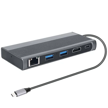 USB C Hub M. 2 SSD Talpyklos HDMI Suderinamus+USB3.1+RJ45+PD Tipo C Docking Station 2 M. NVME NGFF SSD Macbook