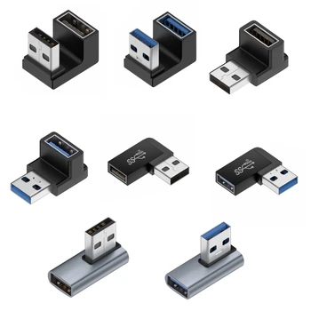 USB Vyrų ir Moterų Adapteris Jungtis USB Header 90 Laipsnių Aukštyn Žemyn Notebook Nešiojamas PC Port Jungtis