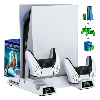 Už PS5 Valdytojas Įkroviklis Konsolės Vertikalus Aušinimo Stovas Įkrovimo Stotis SONY Playstation 5 Digital Edition/Ultra Konsolės