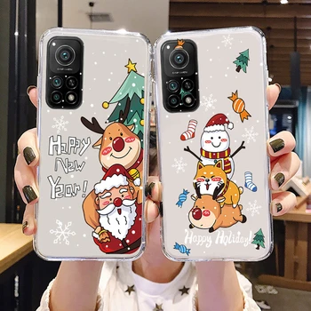 už Xiaomi Mi 10T Pro Telefono dėklas Mielas Linksmų Kalėdų Santa Kalėdų Senį Spausdinti Silikono už Xiaomi Mi 10t 10T Padengti Atvejais