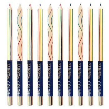 Vaivorykštės Spalvų Pieštukai Vaikams Rainbow Piešimo Pieštukai 10 Vnt 4-In-1 Spalvų Pieštukų Rinkinį, Dažymas, Knygų, Piešimo Eskizų