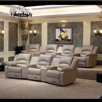 Vaizdo kambario baldai, namų kino karvės odos funkcija sofa muzikos masažas sofa vienos kėdės derinys