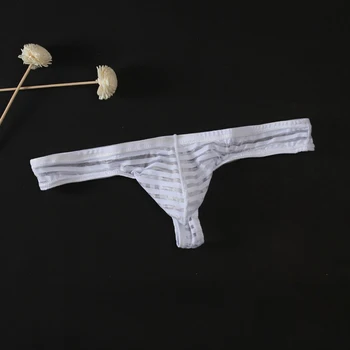 Vyrai Dryžuotas Skaidrus Jockstrap U Išgaubti Thong Matyti Per Akies String Vyrų Bikini String T Atgal Kelnės Slydimo Homme