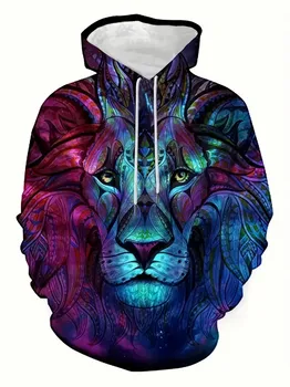 Vyriški gobtuvu 3d liūtas spausdinti super Dalian hoodie sporto vyriški drabužiai