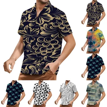 Vyriški Havajų Spausdinti Mygtuką Trumpas Rankovės Marškinėliai vyriški Laisvalaikio Mada Trumpas Rankovės Marškinėliai korėjos dongdaemun aukštos kokybės clothi