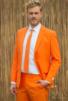 Vėliau Kailis Ziajać Dizaino Orange Vyrų Kostiumas Slim Fit 2 Gabalas Smokingas Užsakymą Mados Šalis Prom Kostiumai Terno Masculino Striukė+Ziajać
