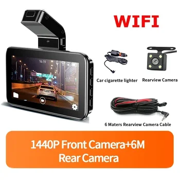 WIFI DVR Recorder Dashcam 1440P Brūkšnys Automobilių Brūkšnys Cam Kamera, Dual Lens Pastatytas G-Sensorius Loop Įrašymo Stovėjimo Stebėsenos Naujas
