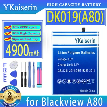 YKaiserin Baterija Blackview A80 A80s 4900mAh Įkrovimo DK019 Li-ion Baterijos Quad Galinės Kameros 6.21