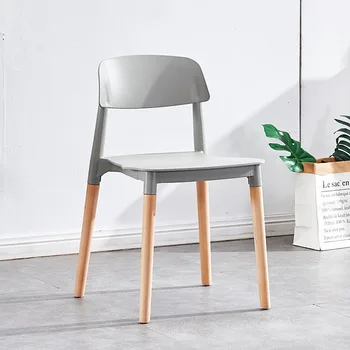 Šiuolaikinės Paprastas Surinkimas Plastikinės Kėdės Atlošas Sutirštės Mados Valgomojo Kėdė Kavos Atsitiktinis Medžio Masyvo Kojos Namų Baldai