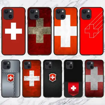 Šveicarijos Vėliava, Telefono dėklas Skirtas iPhone 11 12 Mini Pro 13 14 XS Max X 8 7 6s Plius 5 SE XR Shell