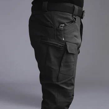 Žiemos Soft Shell Konsulas IX7 Pliušinis Sutirštės Multi Pocket Mokymo Patvarus Taktinį Kovinį Darbo Kelnės Tactical Kelnes ir Švarkus