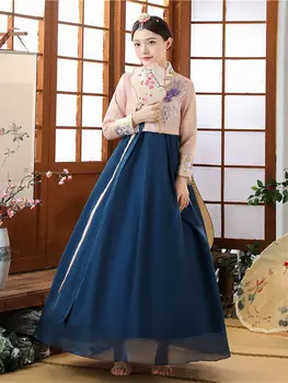 한복 Tradicinius korėjiečių Drabužius Hanbok Suknelė Moterims Senovės Rūmus, Chalatas, V-kaklo, Nacionalinis Veiklos Vestuvių Suknelė Asien Stilius